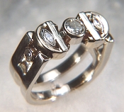 Custom 14kt and diamond gents ring